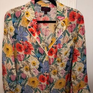 J. Crew Floral Silk Top with Liberty Fabric